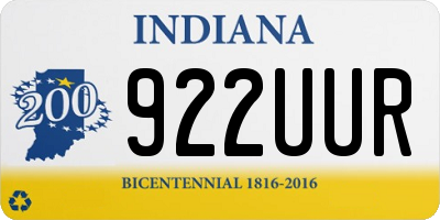 IN license plate 922UUR
