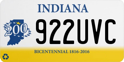 IN license plate 922UVC