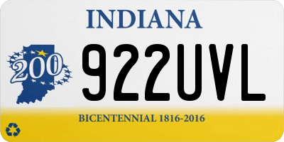IN license plate 922UVL