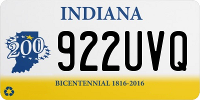 IN license plate 922UVQ