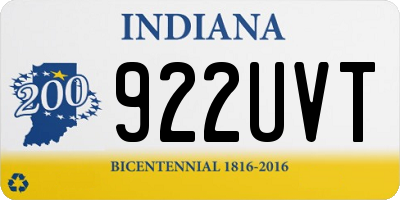 IN license plate 922UVT