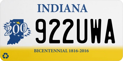 IN license plate 922UWA