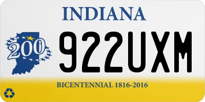 IN license plate 922UXM