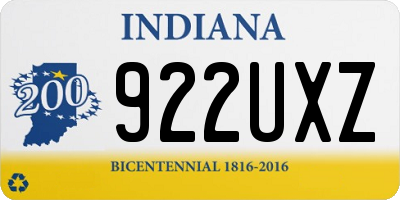 IN license plate 922UXZ