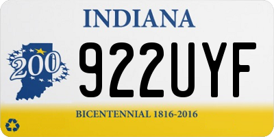 IN license plate 922UYF