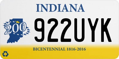 IN license plate 922UYK