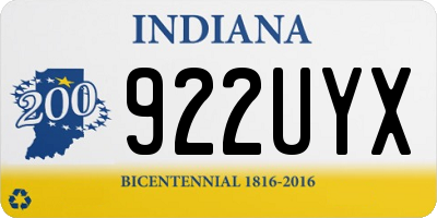 IN license plate 922UYX