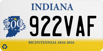 IN license plate 922VAF