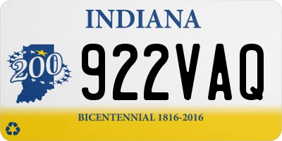 IN license plate 922VAQ