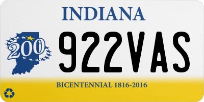 IN license plate 922VAS