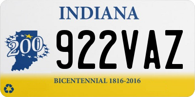 IN license plate 922VAZ