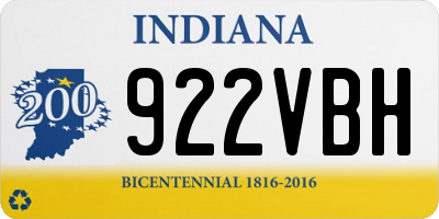 IN license plate 922VBH