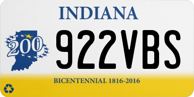 IN license plate 922VBS