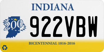 IN license plate 922VBW