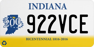 IN license plate 922VCE