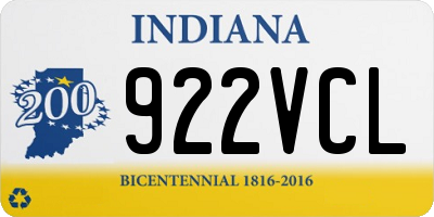 IN license plate 922VCL