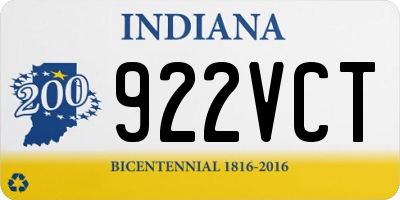 IN license plate 922VCT