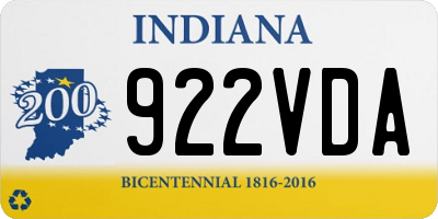 IN license plate 922VDA