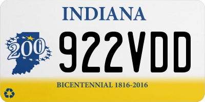 IN license plate 922VDD