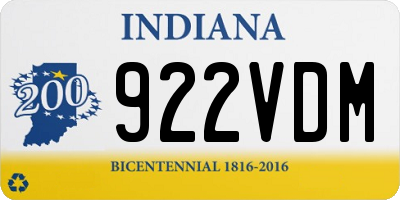 IN license plate 922VDM