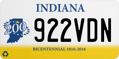 IN license plate 922VDN