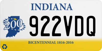 IN license plate 922VDQ