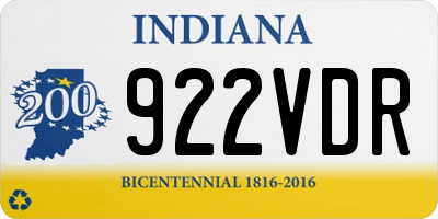 IN license plate 922VDR