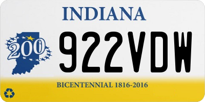 IN license plate 922VDW