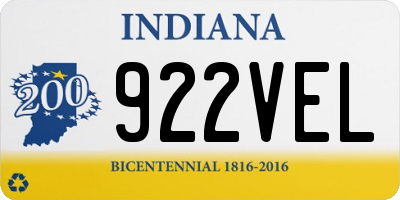 IN license plate 922VEL