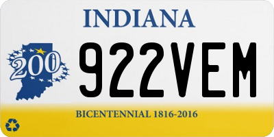 IN license plate 922VEM