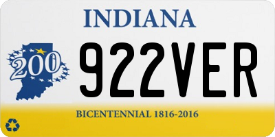 IN license plate 922VER