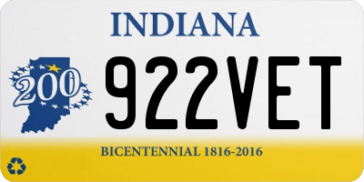 IN license plate 922VET