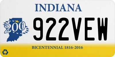 IN license plate 922VEW