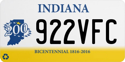 IN license plate 922VFC