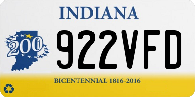 IN license plate 922VFD