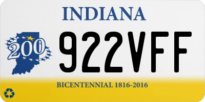 IN license plate 922VFF
