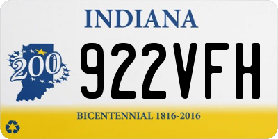 IN license plate 922VFH