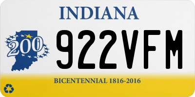 IN license plate 922VFM