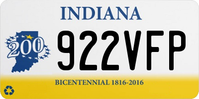 IN license plate 922VFP