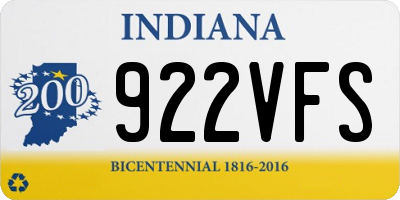 IN license plate 922VFS