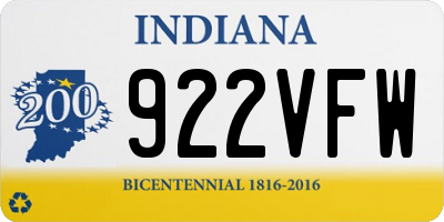 IN license plate 922VFW
