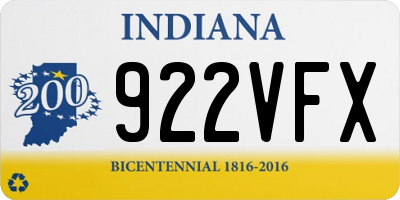 IN license plate 922VFX