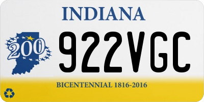 IN license plate 922VGC