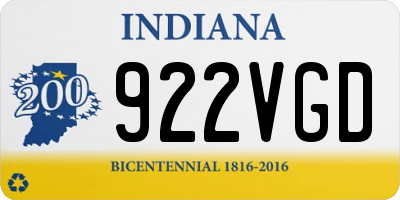 IN license plate 922VGD