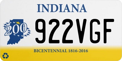IN license plate 922VGF