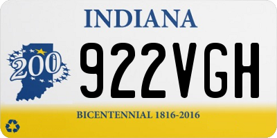 IN license plate 922VGH