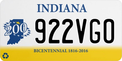 IN license plate 922VGO