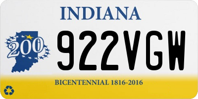 IN license plate 922VGW