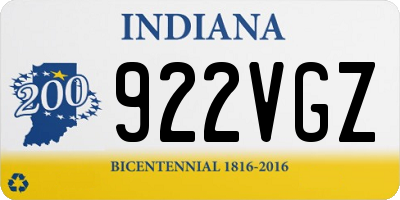 IN license plate 922VGZ