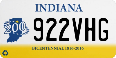 IN license plate 922VHG